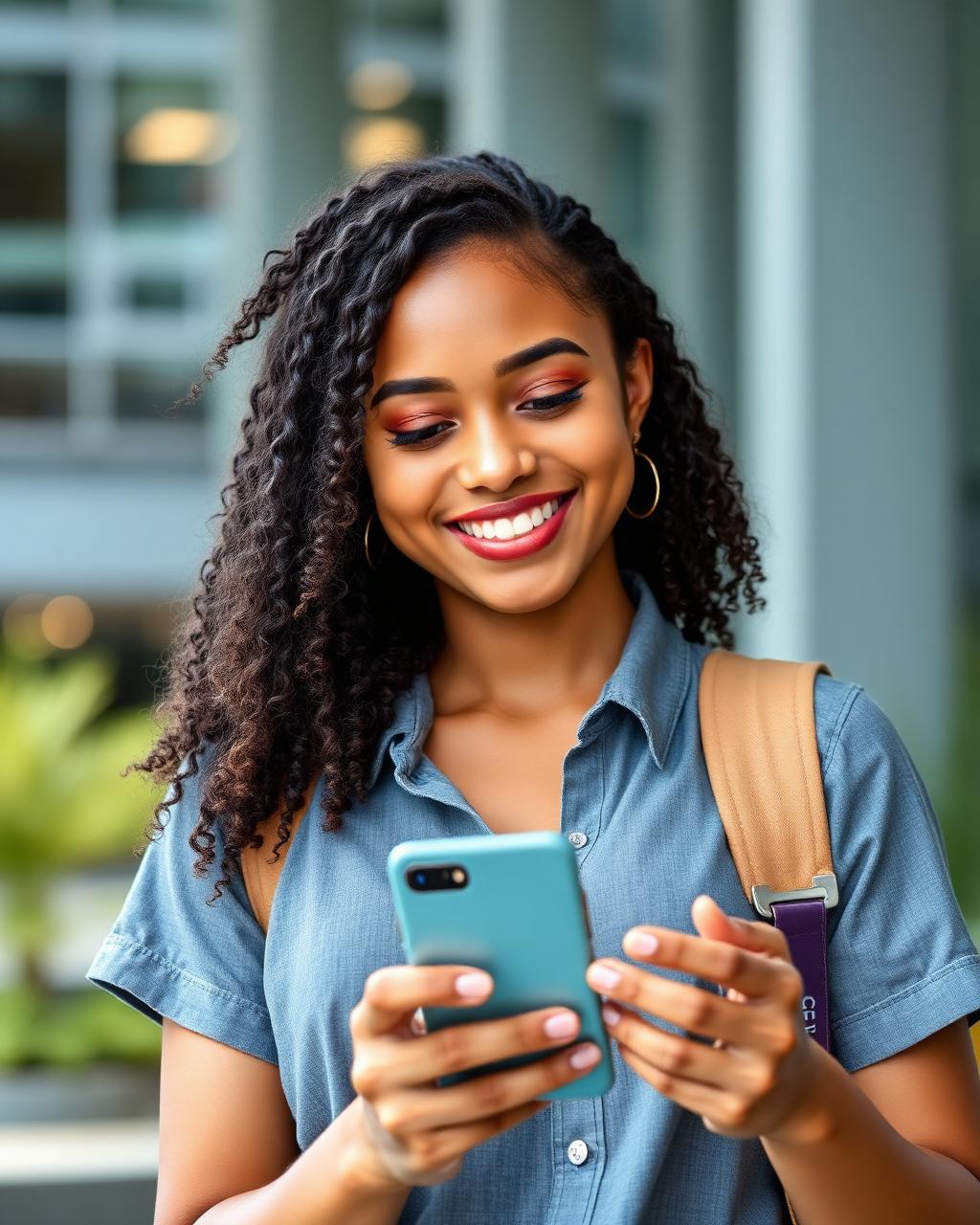 Student using the Optimal Path mobile app